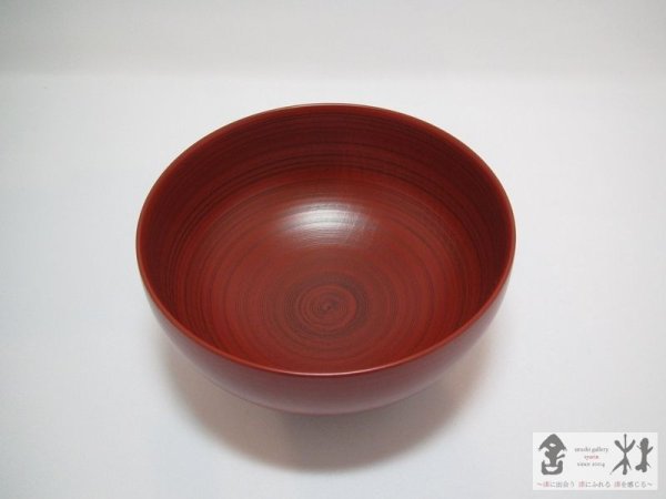 画像2: 高田晴之作　イチョウ煮物椀　朱　143×78mm　650cc (2)