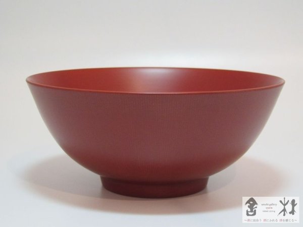 画像2: 土田和茂作　蓮の鉢　5.5寸　赤　167×71mm　730cc (2)