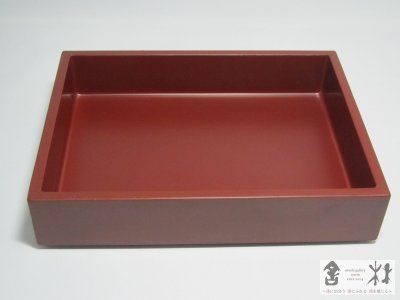 画像1: 赤木明登作　面取長手三段重箱　小　赤　243×182×175mm