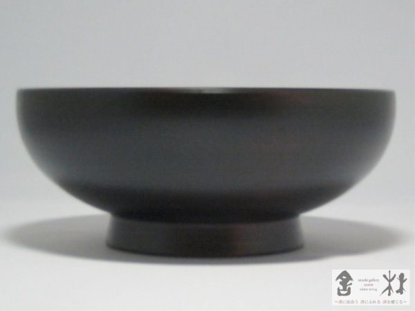 画像2:  高田晴之作　イチョウどんぶり　黒　193×80mm　1250cc (2)