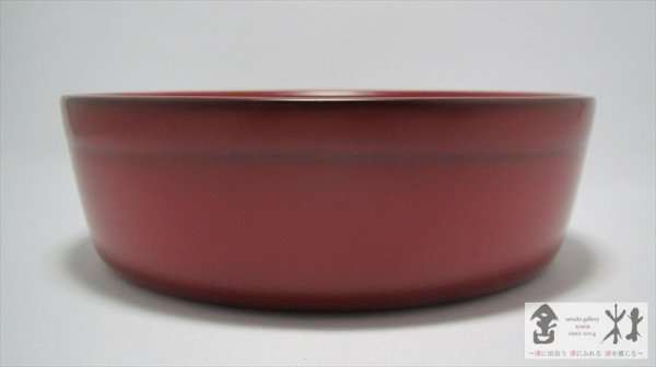 画像3: 中野知昭作　六寸銅鑼鉢　朱　180×57mm　 (3)