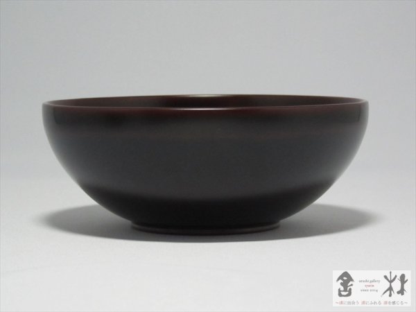 画像2: 中野知昭作　浅鉢　溜　144×56mm (2)