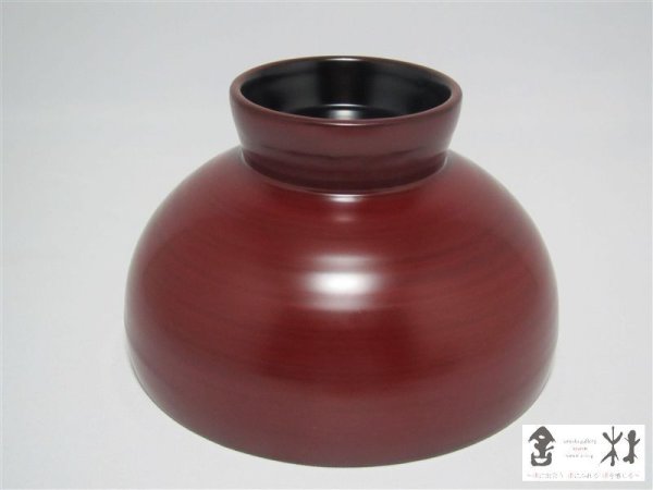 画像4: 赤木明登作　奥羽飯椀　小　赤　127×77mm　450cc (4)