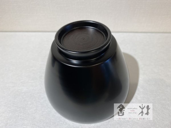 画像4: 小林慎二作　つぼ椀　黒　9.5×4.8×8cm    330cc (4)
