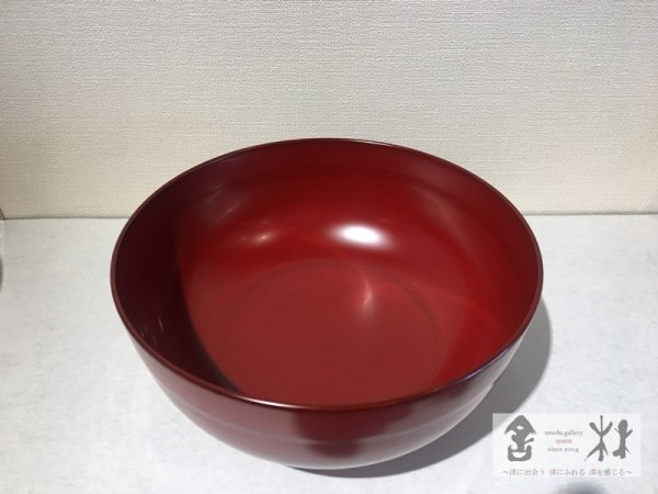 画像2: 吉田宏之作　うどん鉢　小　朱　165×80mm (2)