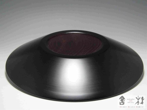 画像2: 小林慎二作　平皿　大　黒　243×37mm (2)