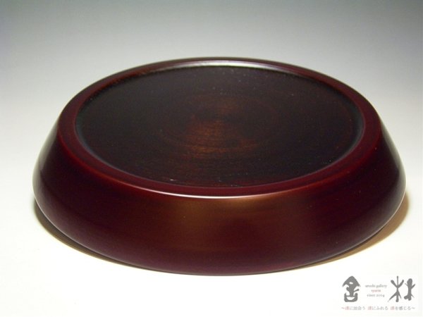 画像2: 小林慎二作　8寸皿薄　赤溜　240×35mm (2)